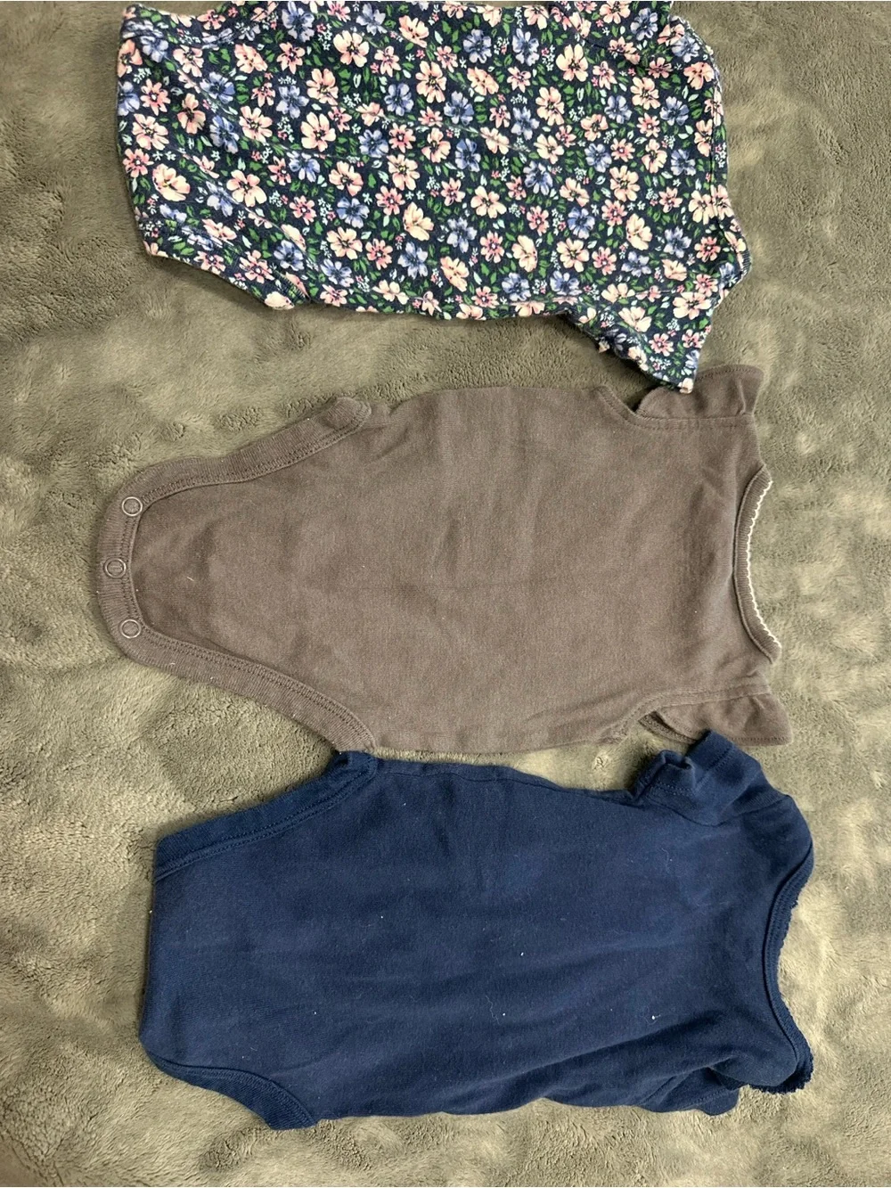 Carter's Navy Floral & Graphic bodysuit - Pink Flower Accent